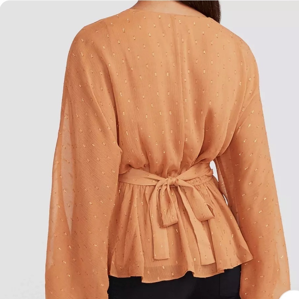 Clip-dot Tie Blouse NWT by Express - Picture 5 of 10